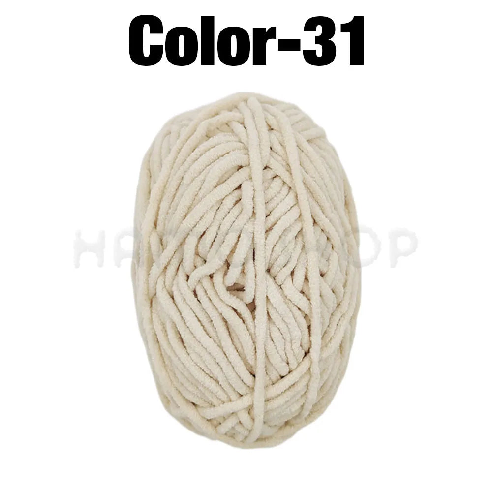 Soft Velvet Chenille Yarn for Knitting and Crochet – 2 Rolls