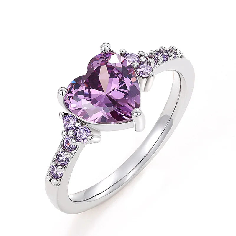 Dainty Heart Cubic Zirconia Ring