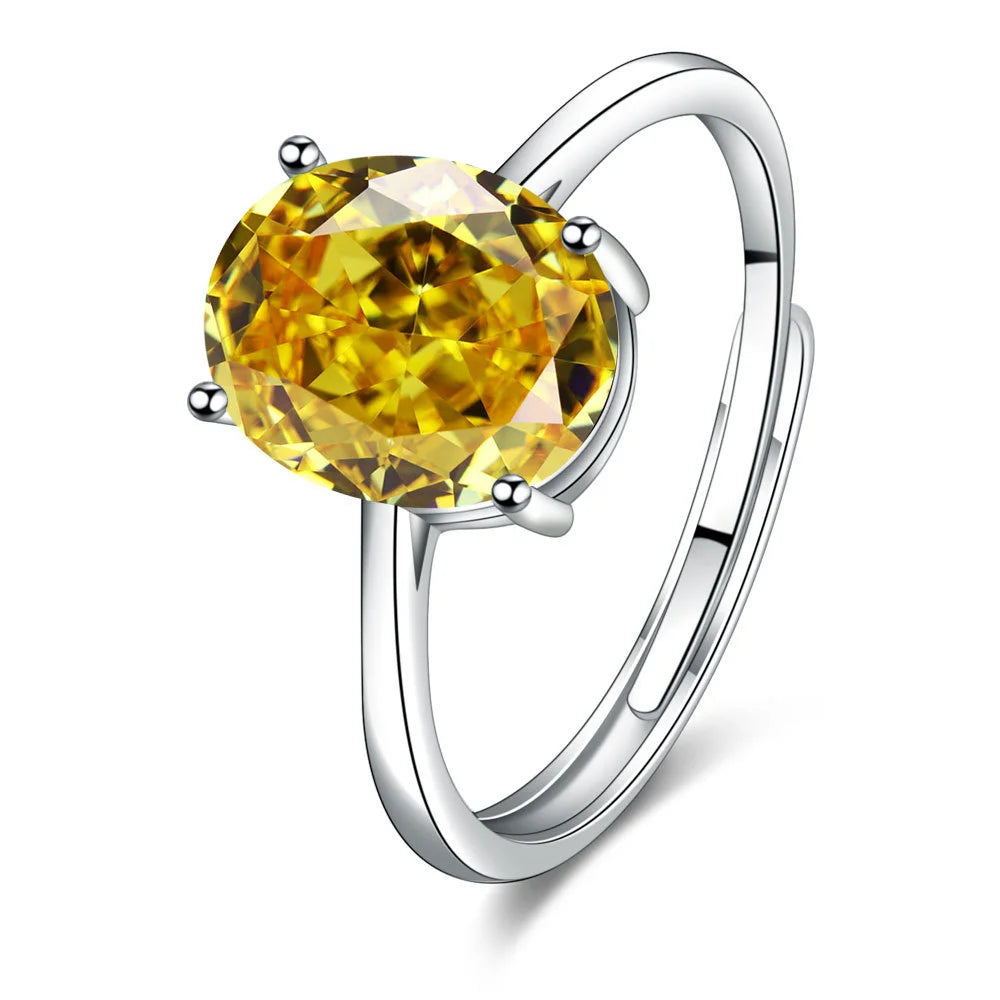 925 Sterling Silver Adjustable Ring with Zirconia Stone