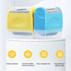 A set of yellow and blue roller identity protection stamps for privacy with features like patent protection and high density 