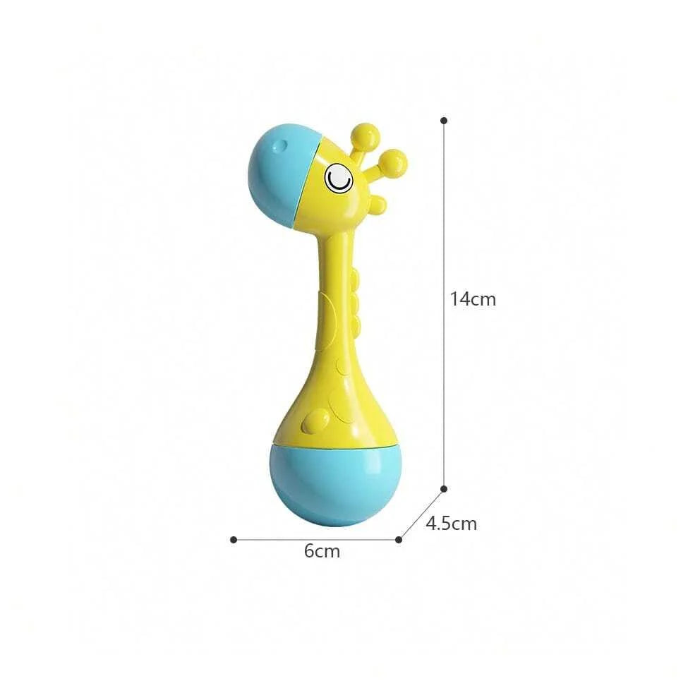Baby Rattle Toy with Soft Sound and Easy-Grip Handle