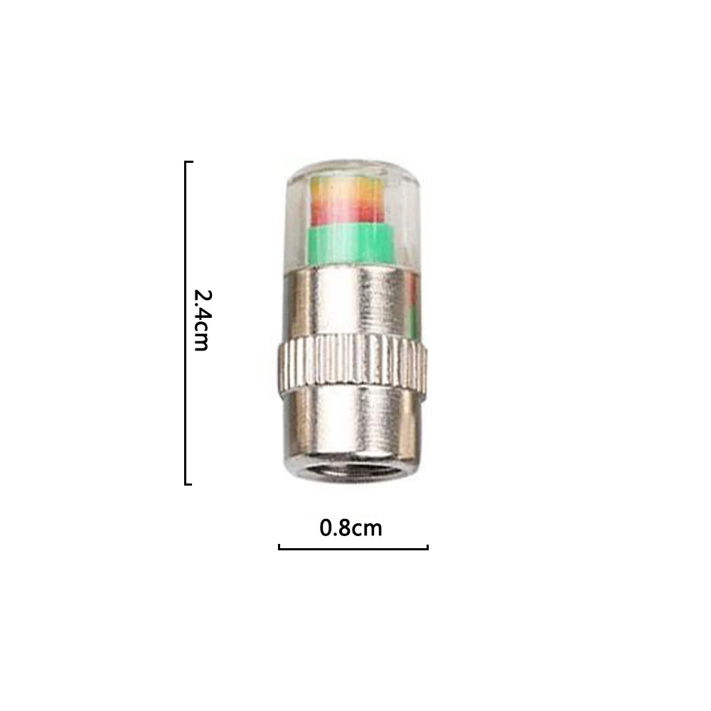 Tire Pressure Monitoring Valve Caps with Color Alert Indicators (4-Pack)