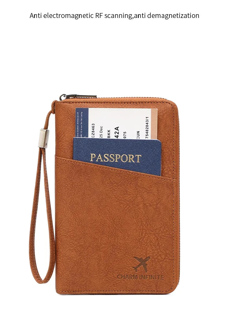 RFID Blocking Travel Passport Holder and Document Organizer
