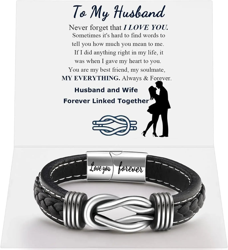 Infinity Knot Leather Bracelet for Men