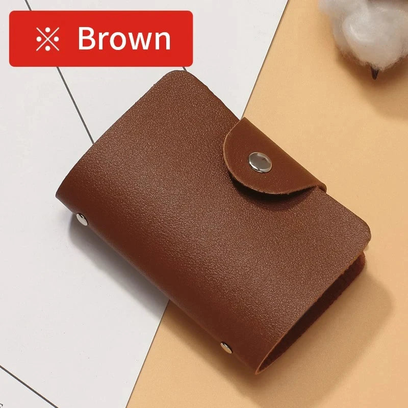 Compact Leather Card Holder Wallet with 24 Slots