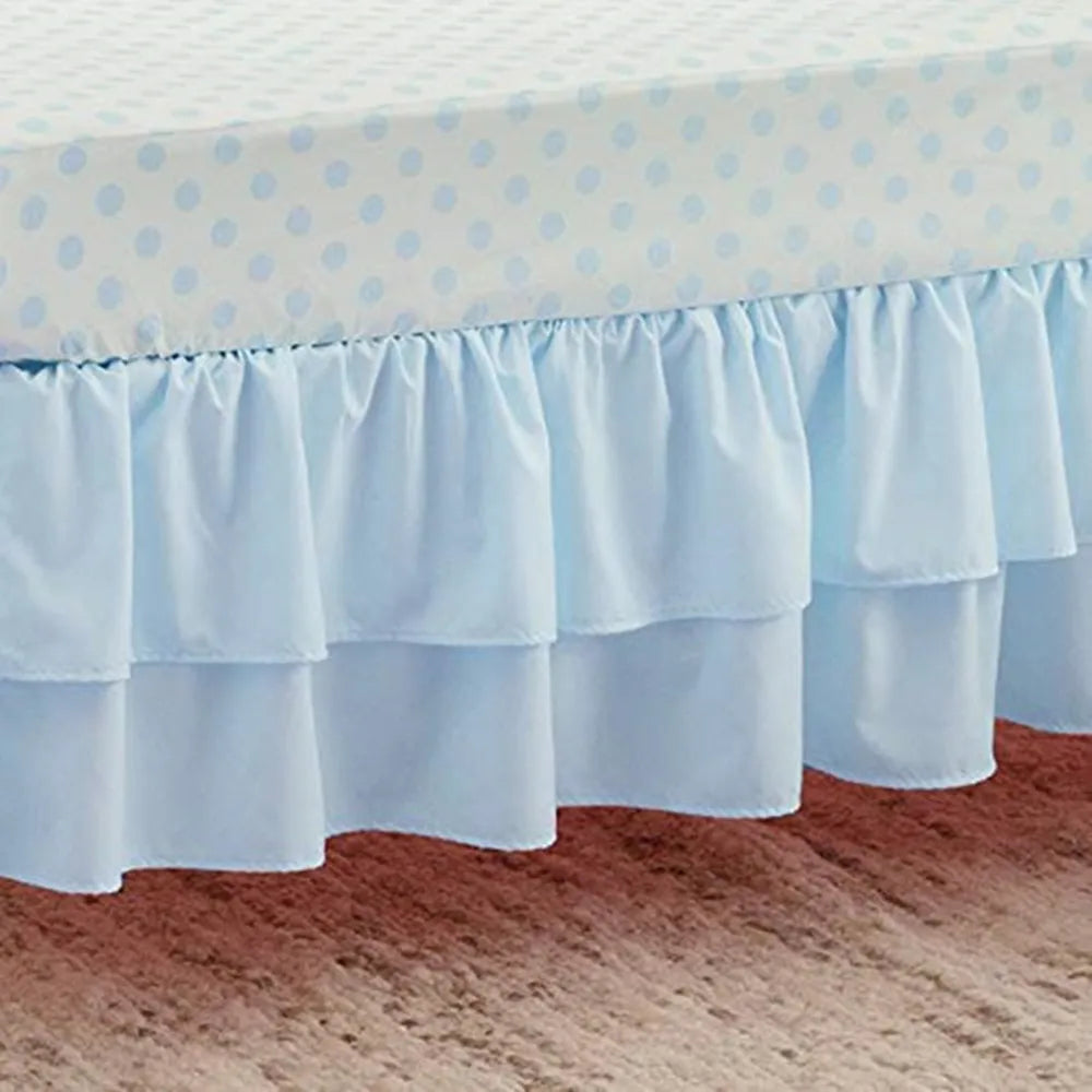 Two-Layer Ruffled Crib Bed Skirt for Standard and Toddler Beds