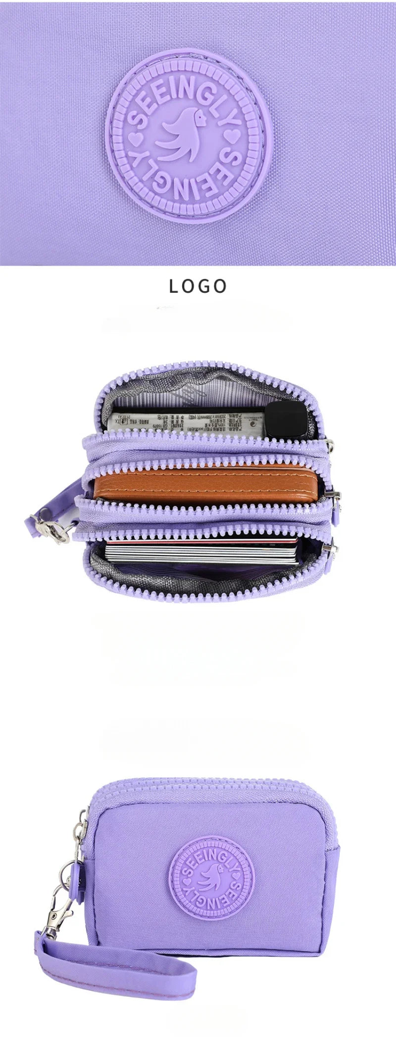 Multi-Layer Canvas Organizer Wallet with Zipper Pouch