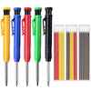 Heavy-Duty Carpenter Pencil Set with Extended Tip and Built-In Sharpener