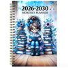 5-Year Monthly Planner with Reading-Themed Cover, Lay-Flat Spiral Binding