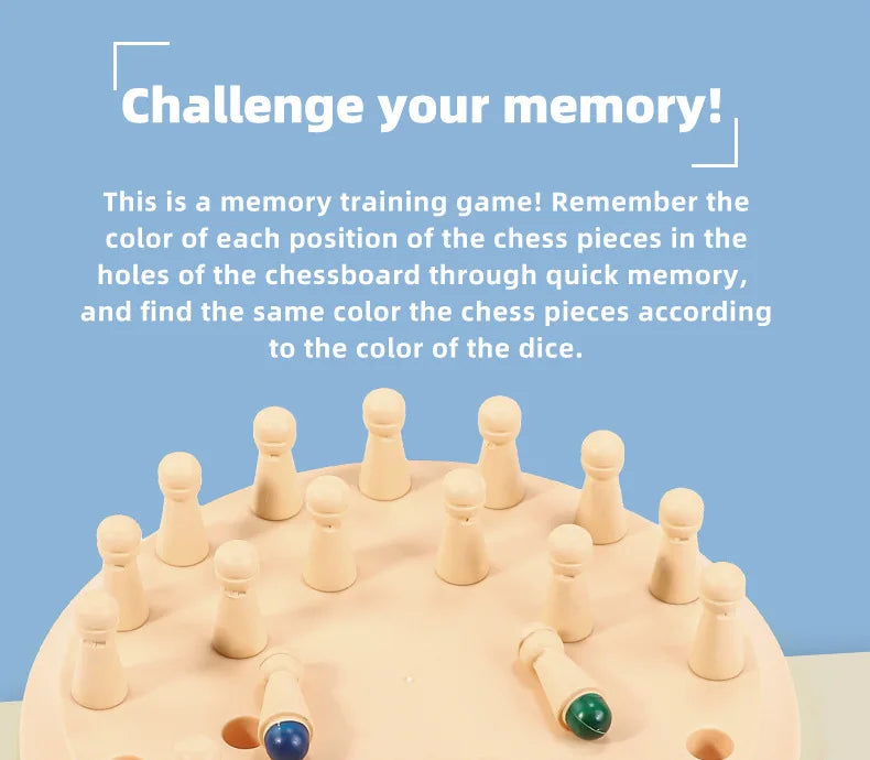 Wooden Memory Match Stick Chess Game – Montessori Color Matching Board Game