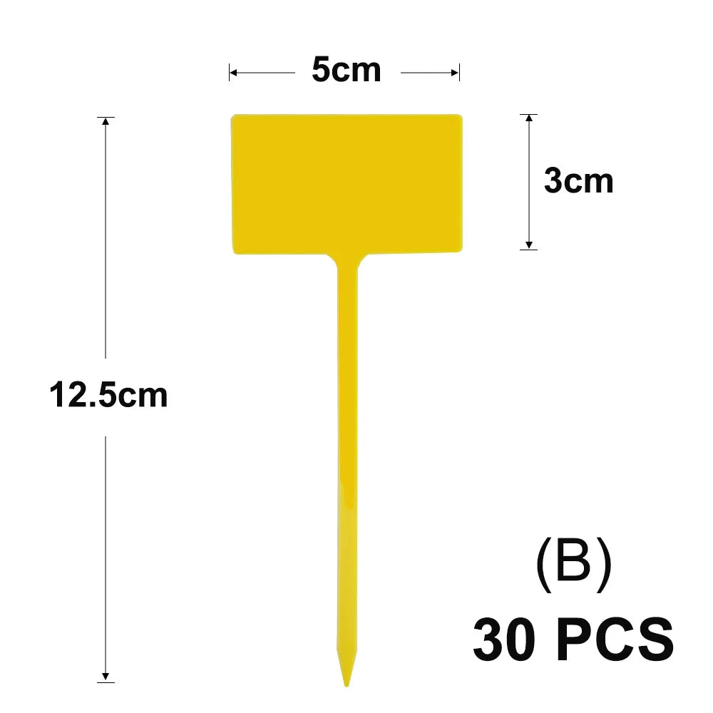Yellow T-Type Garden Plant Labels with Stakes