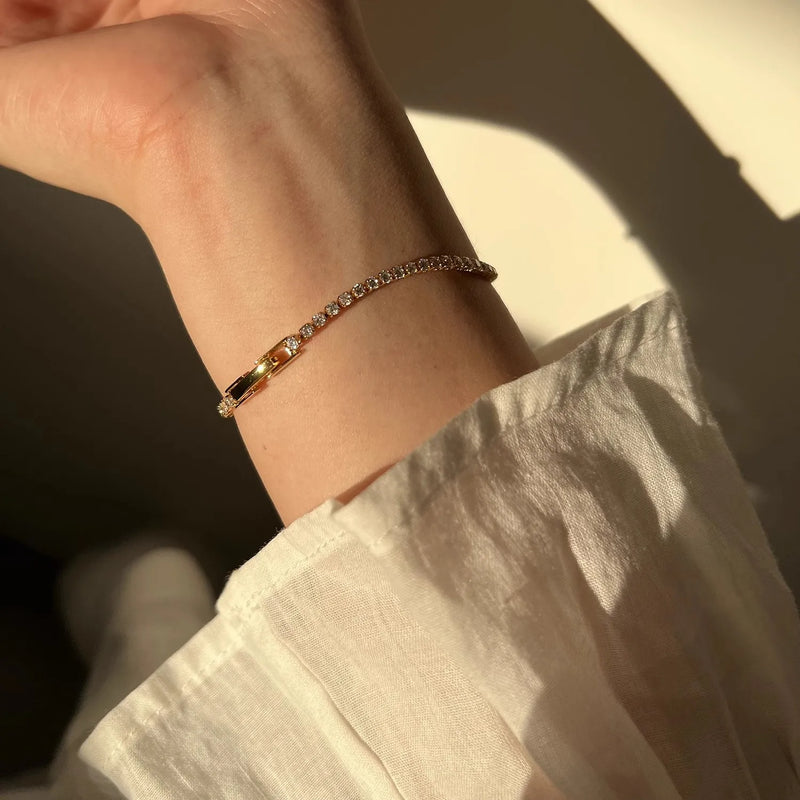 Bracelet Tennis en Zircon Cubique Délicat