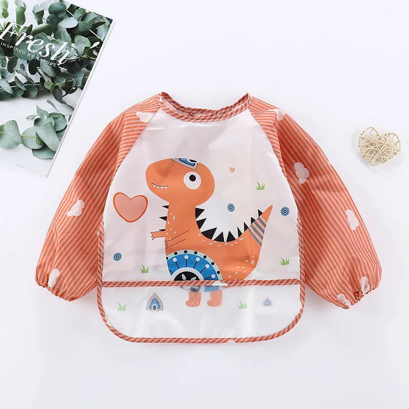 Waterproof Long-Sleeve Baby Feeding Smock