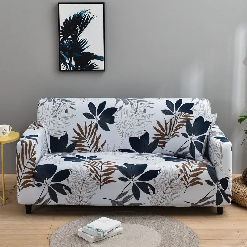 Floral Print Stretch Sofa Cover with Elastic Edge