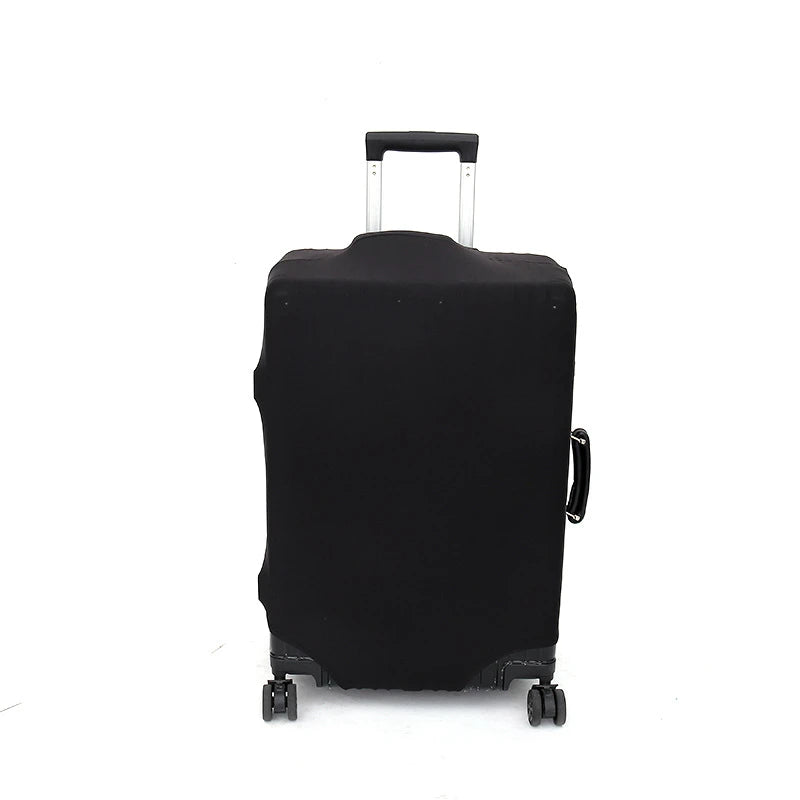 Black elastic travel luggage cover for suitcases