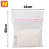 White mesh laundry bag measuring 40cm by 50cm for delicate clothing care