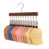 Wooden Multi-Clip Garment Hanger for Closet Organization