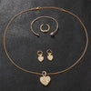 Gold Rhinestone Watch & Jewelry Set
