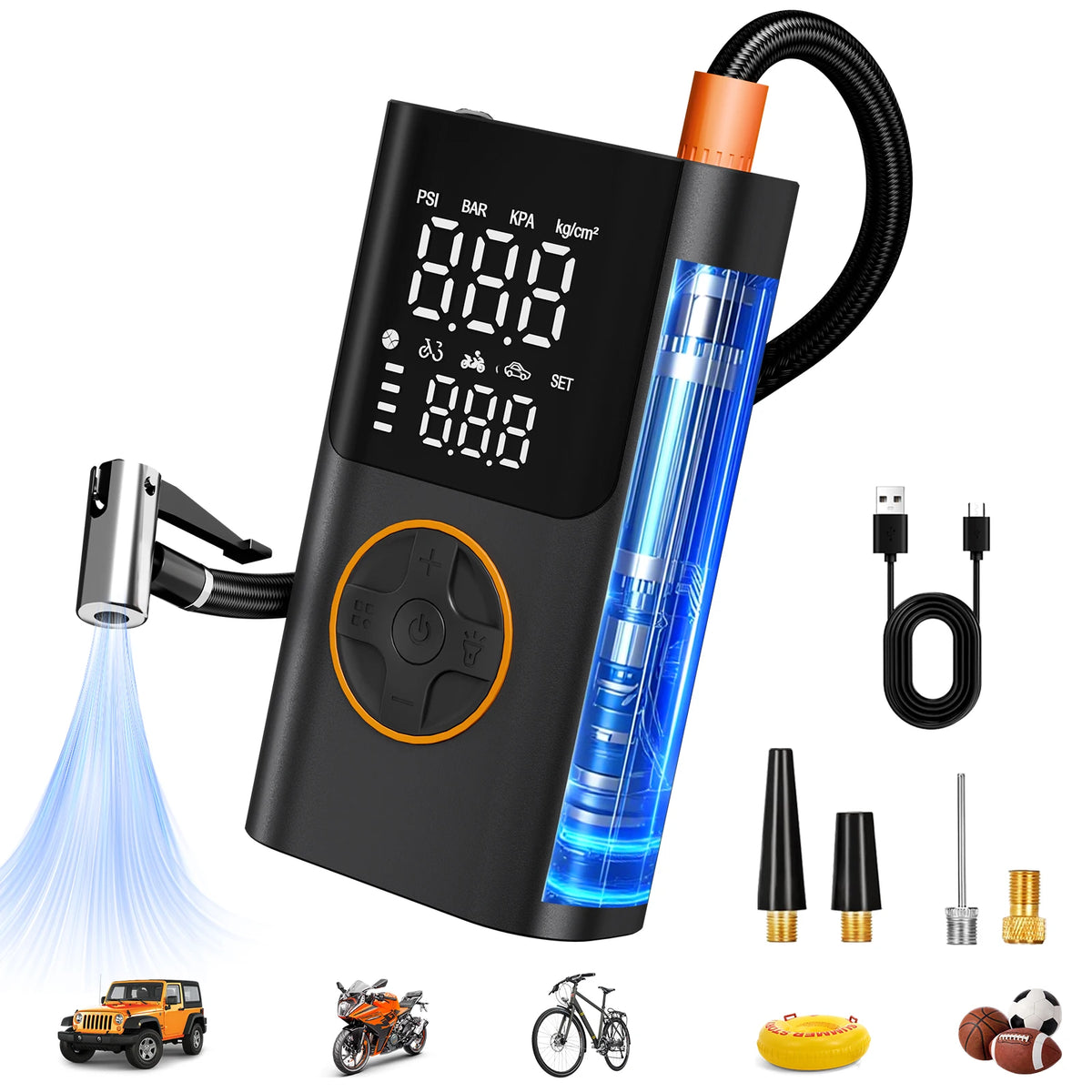 Wireless Digital Tire Inflator with USB Charging Port