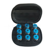 Black portable storage case for insulin and peptide vials with multiple compartments