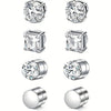 Round Crystal Magnetic Clip-On Earrings