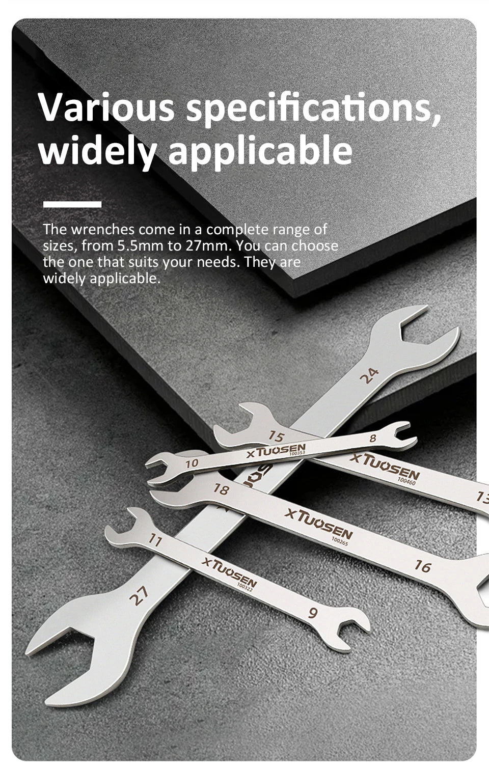 Ultra-Thin Dual-End Open Wrench for Tight Spaces