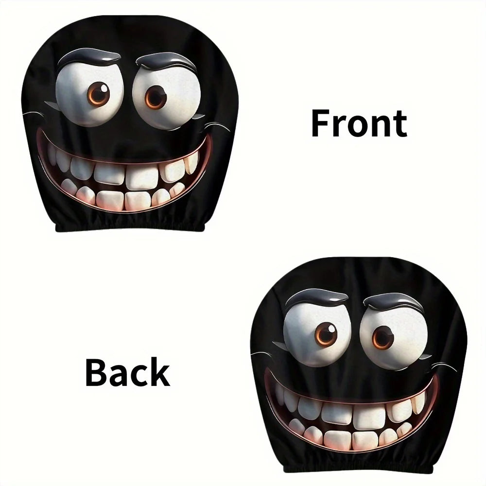 Cartoon Big-Eyed Car Headrest Cover Set (2 Pack)