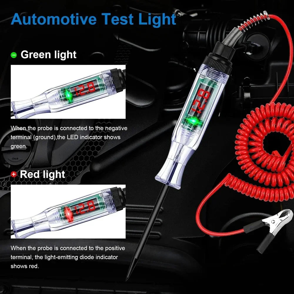 Automotive Digital Circuit Tester 6V-72V with LED Polarity Detection