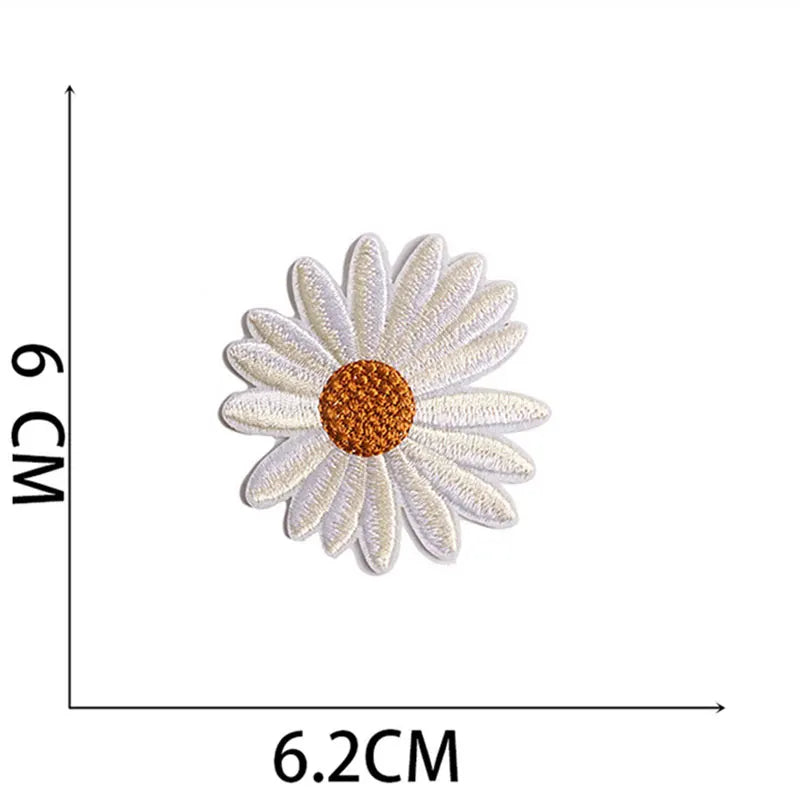 Embroidered Flower Iron-On Patches Set for Clothing & Accessories