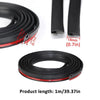 Black flexible rubber windshield seal strips shown in various forms and lengths.