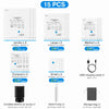 A set of 15 reusable vacuum storage bags in various sizes with an electric pump and USB charging cable.