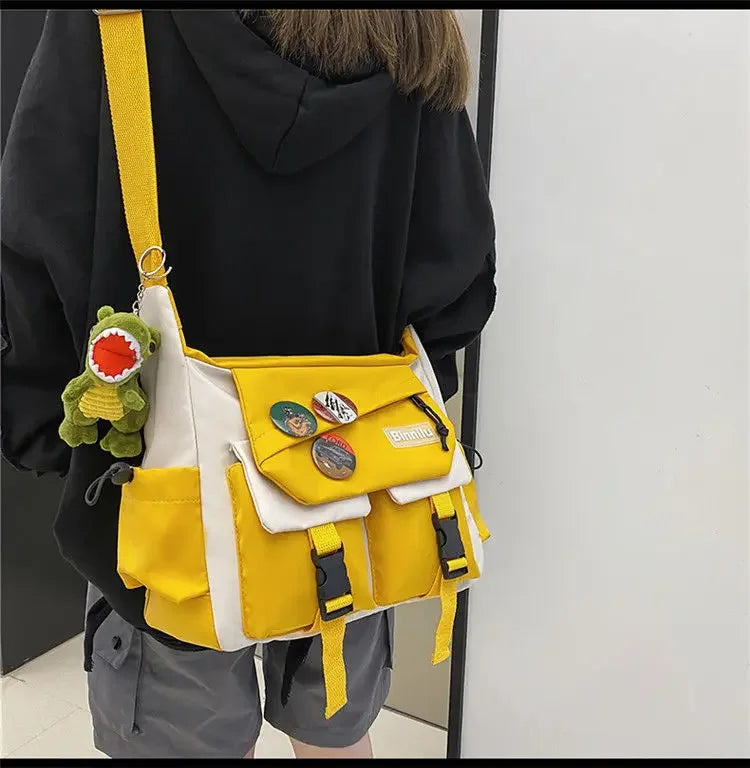 Harajuku Nylon Crossbody Bag with Adjustable Strap