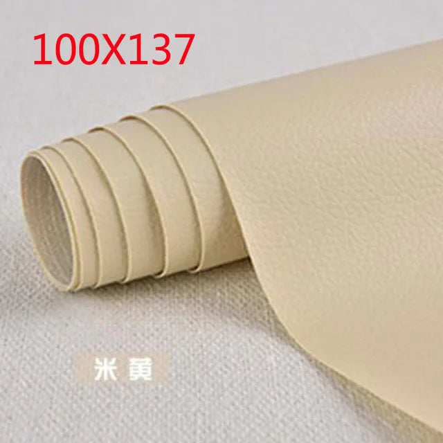 Roll of beige self-adhesive PU leather patch for furniture and craft repairs