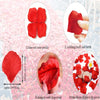 Instructions for using 1000 silk rose petals, including taking out, rubbing, dispersing, and picking them by piece.