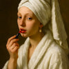 Mona Lisa Funny Bathroom Wall Art Canvas Print