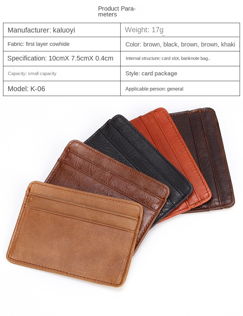 Genuine Leather Slim Card Holder Wallet