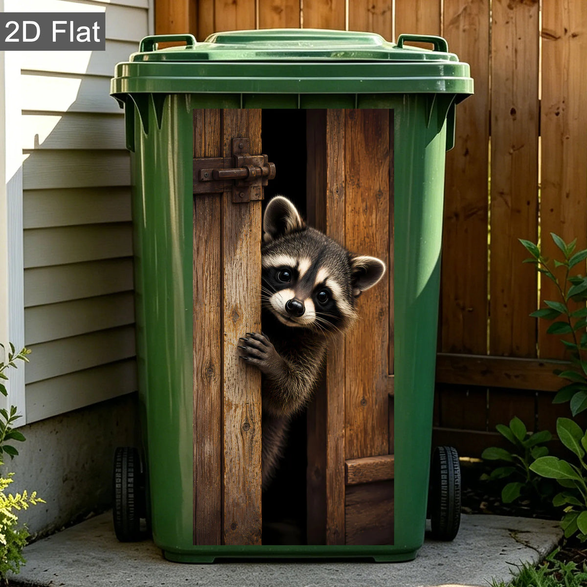 Raccoon Wheelie Bin Decal - Waterproof Outdoor Sticker