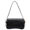 Black vintage leather crossbody bag with a flap closure
