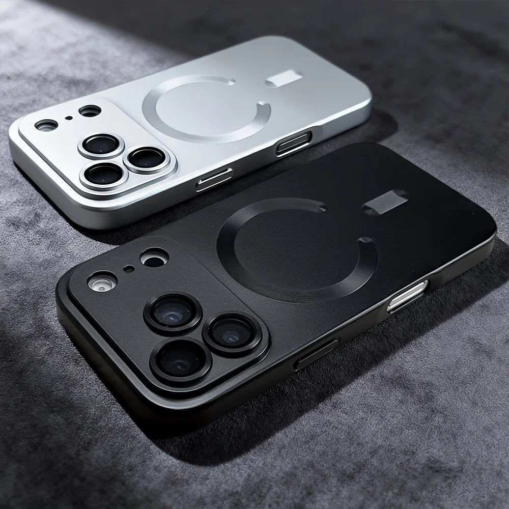 Metallic Magnetic Phone Case with Camera Lens Protection