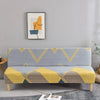Stretchable Sofa Cover with Geometric Pattern for Futon Seats