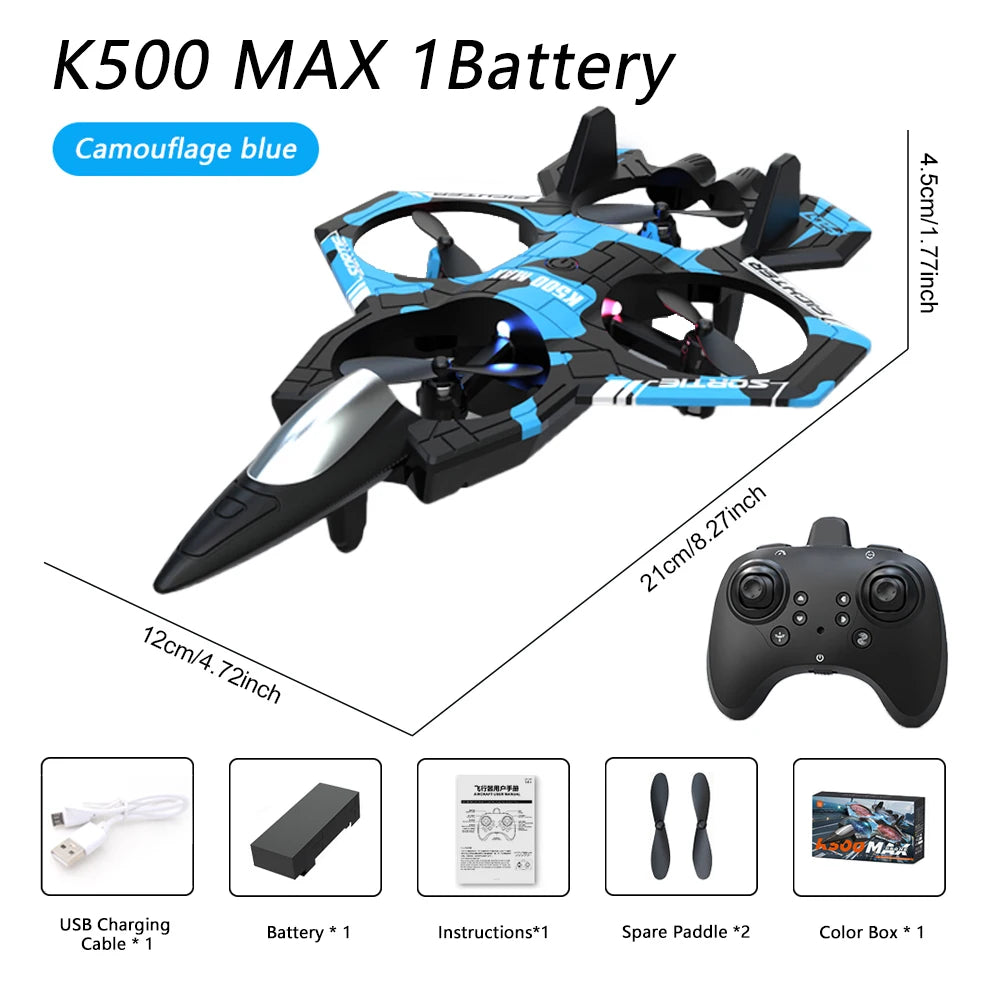 K500 MAX 1Battery camouflage blue EPP foam RC stunt glider airplane with accessories