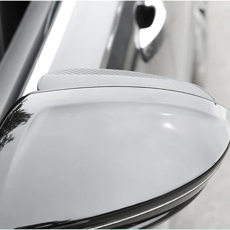 Carbon Fiber Style Car Mirror Rain Guards (Pair)