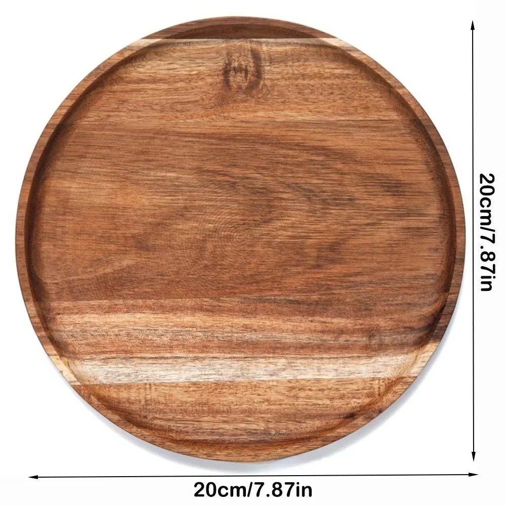Natural Wooden Serving Tray for Home Decor