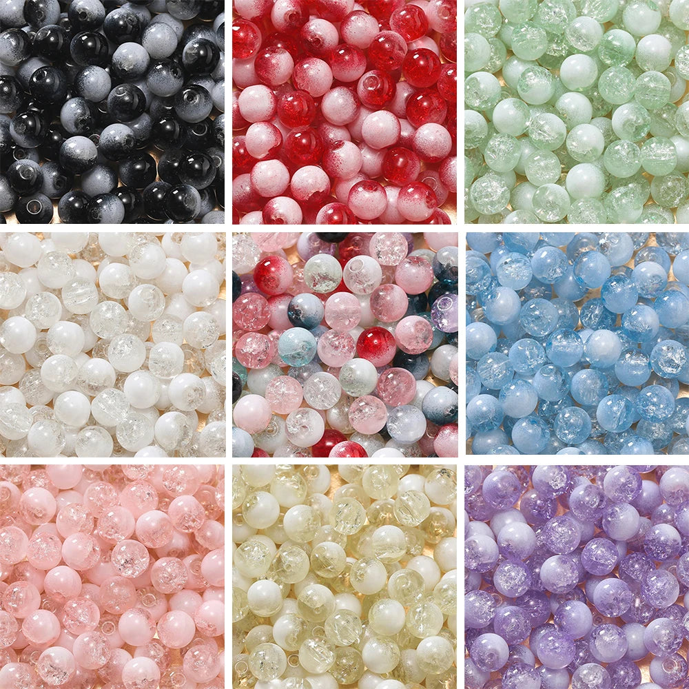 Colorful Glass Crackle Beads for Jewelry Making