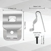 Stainless steel belt clip hook for Dewalt 20V MAX drills shown with dimensions and installation details.