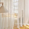 French Lace Sheer Curtains - White Tulle Voile Drapes for Bedroom & Living Room