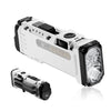 A white Wuben X4 compact flashlight with a black and silver body is shown alongside its detachable battery.