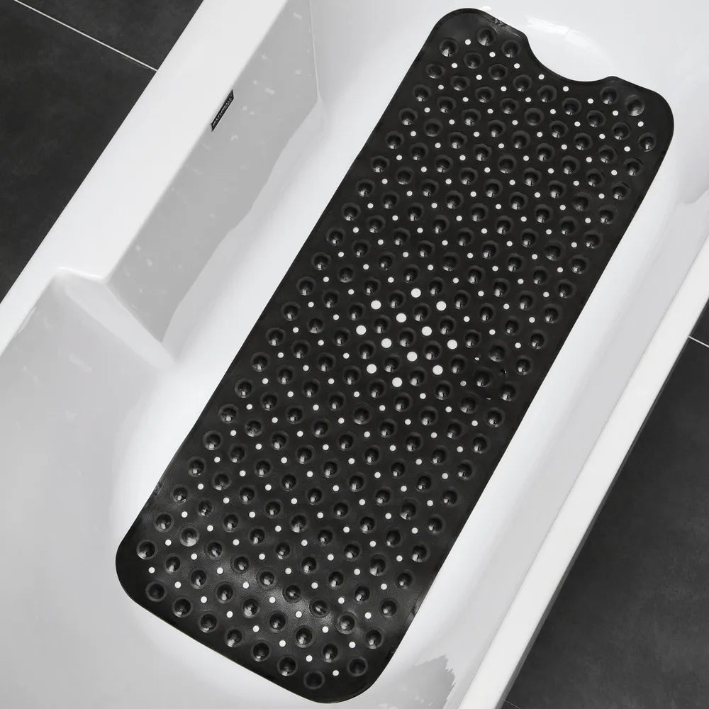 Extra Long Non-Slip Bathtub Mat with Suction Cups & Drain Holes