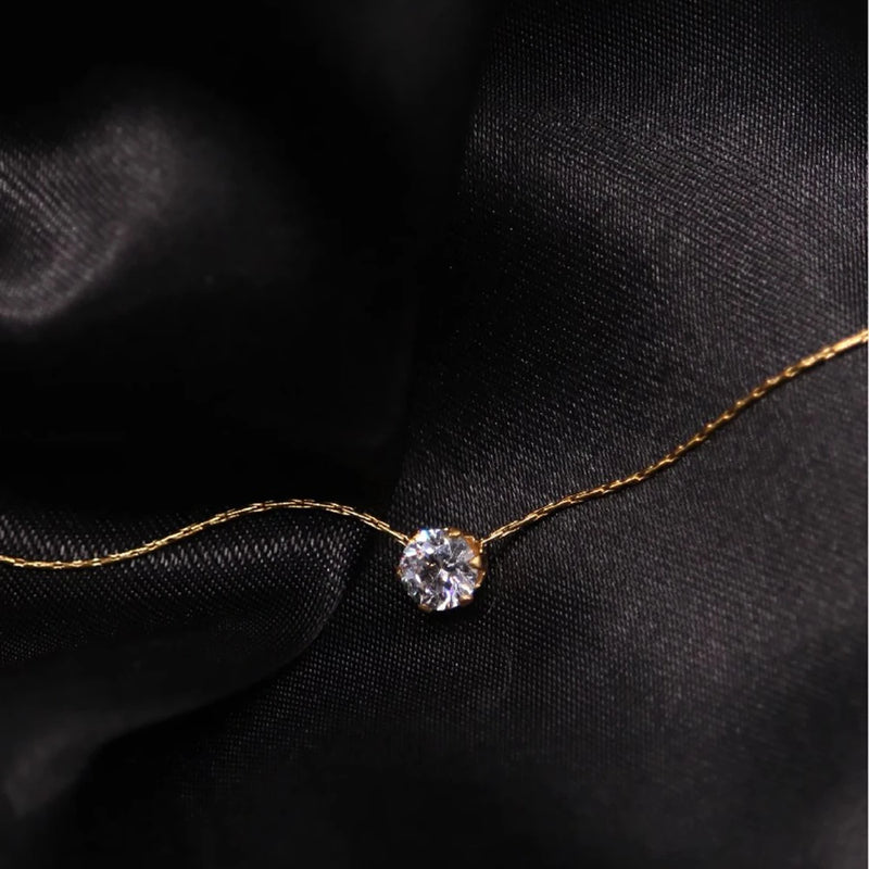Dainty Gold-Plated CZ Pendant Necklace