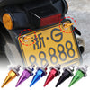 A set of M6 license plate bolts made of aluminum alloy and stainless steel are displayed on a dark surface.